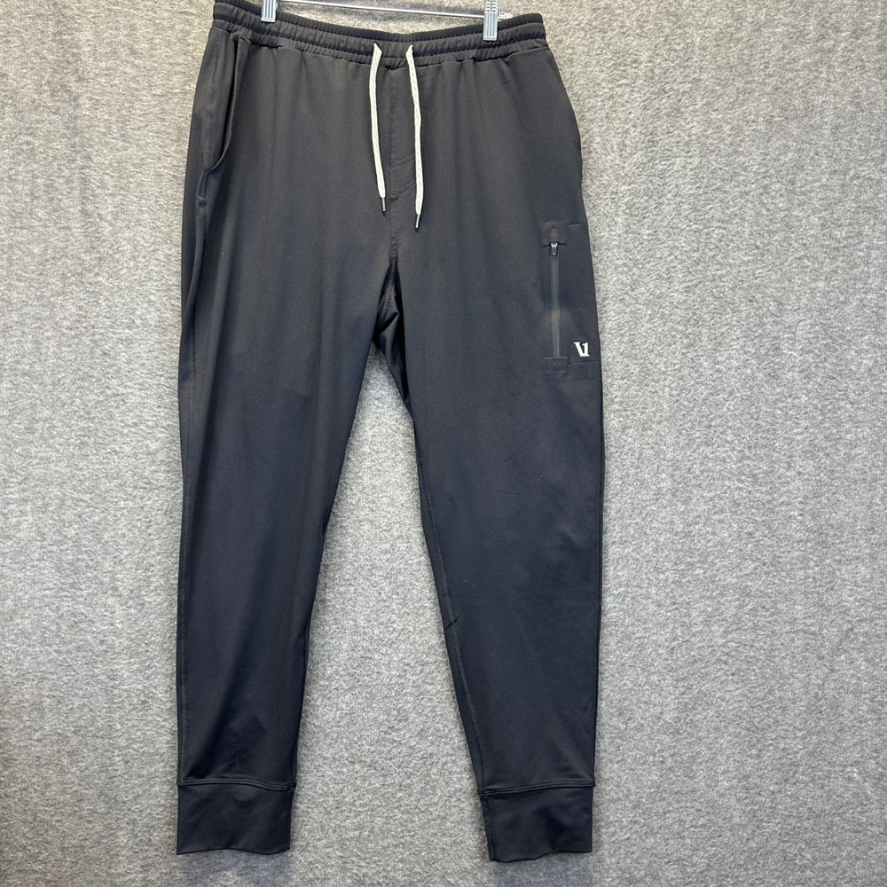 Vuori Sunday Performance Joggers Mens Large Black V416 Tapered Sweatpants Zip - Picture 2 of 8